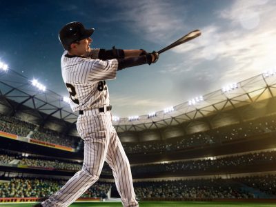 Professional baseball player in action on grand arena